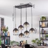Koyoto Lampadario a sospensione, Lampada a sfera, Lampada a sospensione Chiaro, Grigio fumo, 6-Luci