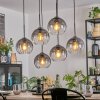 Koyoto Lampadario a sospensione, Lampada a sfera, Lampada a sospensione Chiaro, Grigio fumo, 6-Luci