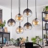 Koyoto Lampadario a sospensione, Lampada a sfera, Lampada a sospensione Ambrato, Chiaro, Grigio fumo, 6-Luci