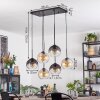 Koyoto Lampadario a sospensione, Lampada a sfera, Lampada a sospensione Ambrato, Chiaro, Grigio fumo, 6-Luci