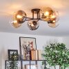 Koyoto Plafoniera, Lampada a sfera Ambrato, Chiaro, Grigio fumo, 6-Luci
