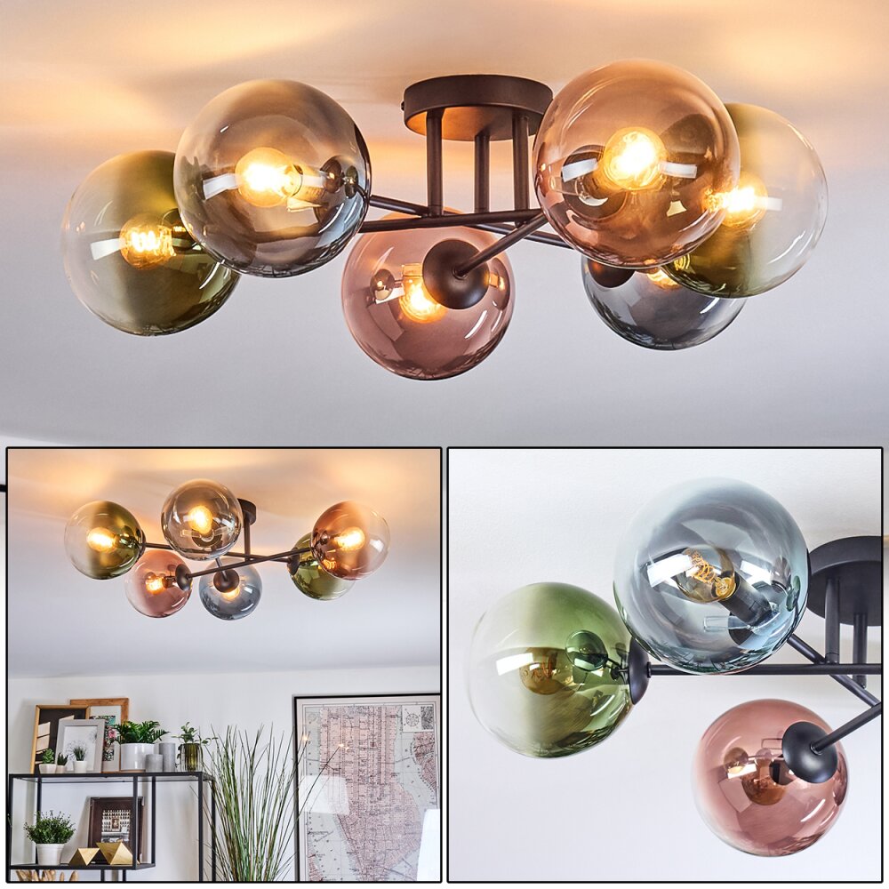 Gastor Plafoniera, Lampada a sfera 62 cm Blu, Verde, Chiaro, Ramato, 6-Luci main product photo