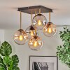 Gastor Plafoniera, Lampada a sfera Oro, Nero, 5-Luci