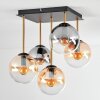 Gastor Plafoniera, Lampada a sfera Oro, Nero, 5-Luci