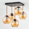 Gastor Plafoniera, Lampada a sfera Oro, Nero, 5-Luci