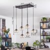Koyoto Lampadario a sospensione, Lampada a sfera, Lampada a sospensione Ambrato, Chiaro, 6-Luci