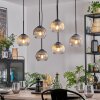 Koyoto Lampadario a sospensione, Lampada a sfera, Lampada a sospensione Ambrato, Chiaro, Grigio fumo, 6-Luci
