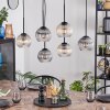 Koyoto Lampadario a sospensione, Lampada a sfera, Lampada a sospensione Ambrato, Chiaro, Grigio fumo, 6-Luci