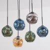 Ripoll Lampadario a sospensione, Lampada a sfera, Lampada a sospensione Ambrato, Blu, Cromo, Verde, Grigio fumo, 6-Luci