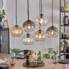 Koyoto Lampadario a sospensione, Lampada a sfera, Lampada a sospensione Ambrato, Chiaro, Grigio fumo, 6-Luci