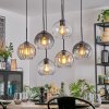 Koyoto Lampadario a sospensione, Lampada a sfera, Lampada a sospensione Ambrato, Chiaro, Grigio fumo, 6-Luci