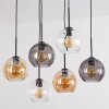 Koyoto Lampadario a sospensione, Lampada a sfera, Lampada a sospensione Ambrato, Chiaro, Grigio fumo, 6-Luci