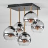 Koyoto Plafoniera, Lampada a sfera Oro, Nero, 5-Luci