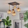 Koyoto Plafoniera, Lampada a sfera Oro, Nero, 5-Luci