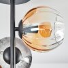 Koyoto Plafoniera, Lampada a sfera 31 cm Ambrato, Chiaro, Grigio fumo, 4-Luci