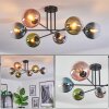 Gastor Plafoniera, Lampada a sfera 80 cm Blu, Cromo, Verde, Chiaro, Ramato, Grigio fumo, 6-Luci