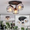 Koyoto Plafoniera, Lampada a sfera Cromo, Chiaro, Grigio fumo, 3-Luci
