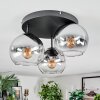 Koyoto Plafoniera, Lampada a sfera Cromo, Chiaro, Grigio fumo, 3-Luci