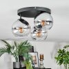 Koyoto Plafoniera, Lampada a sfera Cromo, Chiaro, Grigio fumo, 3-Luci