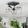 Koyoto Plafoniera, Lampada a sfera Cromo, Chiaro, Grigio fumo, 3-Luci