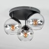 Koyoto Plafoniera, Lampada a sfera Cromo, Chiaro, Grigio fumo, 3-Luci