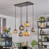 Ripoll Lampadario a sospensione, Lampada a sfera, Lampada a sospensione Ambrato, Grigio fumo, 6-Luci