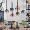 Koyoto Lampadario a sospensione, Lampada a sfera, Lampada a sospensione Blu, Verde, Chiaro, Ramato, 6-Luci