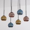 Koyoto Lampadario a sospensione, Lampada a sfera, Lampada a sospensione Blu, Oro, Ramato, 6-Luci