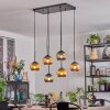Koyoto Lampadario a sospensione, Lampada a sfera, Lampada a sospensione Blu, Oro, Ramato, 6-Luci