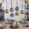 Koyoto Lampadario a sospensione, Lampada a sfera, Lampada a sospensione Blu, Oro, Ramato, 6-Luci