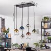 Koyoto Lampadario a sospensione, Lampada a sfera, Lampada a sospensione Blu, Oro, Chiaro, Ramato, Grigio fumo, 6-Luci