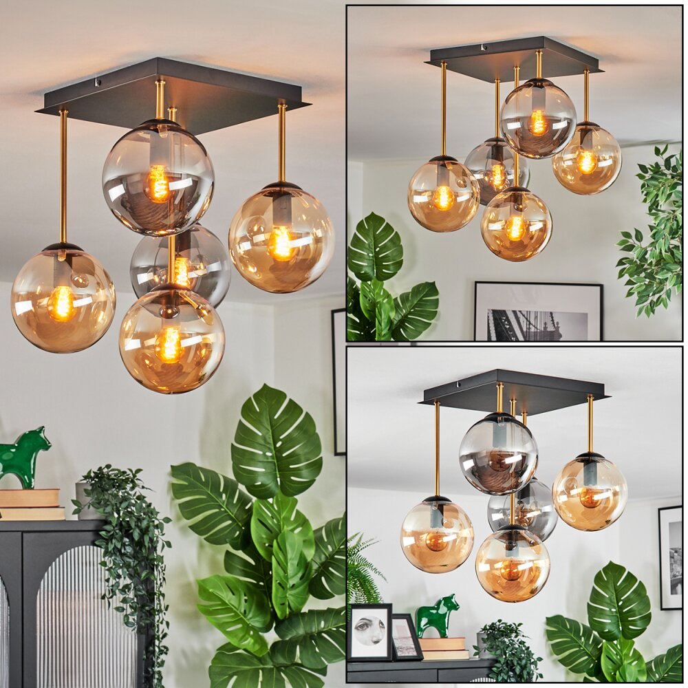 Gastor Plafoniera, Lampada a sfera Oro, Nero, 5-Luci main product photo