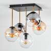 Gastor Plafoniera, Lampada a sfera Oro, Nero, 5-Luci