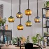 Koyoto Lampadario a sospensione, Lampada a sfera, Lampada a sospensione Blu, Oro, Ramato, 6-Luci