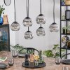 Ripoll Lampadario a sospensione, Lampada a sfera, Lampada a sospensione Cromo, Chiaro, Grigio fumo, 6-Luci