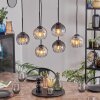 Koyoto Lampadario a sospensione, Lampada a sfera, Lampada a sospensione Ambrato, Chiaro, Grigio fumo, 6-Luci