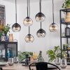 Koyoto Lampadario a sospensione, Lampada a sfera, Lampada a sospensione Ambrato, Chiaro, Grigio fumo, 6-Luci