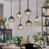 Koyoto Lampadario a sospensione, Lampada a sfera, Lampada a sospensione Ambrato, Chiaro, Grigio fumo, 6-Luci