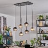 Koyoto Lampadario a sospensione, Lampada a sfera, Lampada a sospensione Ambrato, Chiaro, Grigio fumo, 6-Luci