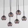 Koyoto Lampadario a sospensione, Lampada a sfera, Lampada a sospensione Grigio fumo, 6-Luci