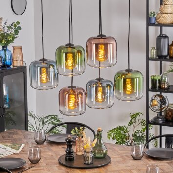 Lauden Lampadario a sospensione, Lampada a sospensione Blu, Verde, Chiaro, Ramato, 6-Luci