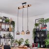 Koyoto Lampadario a sospensione, Lampada a sfera, Lampada a sospensione Écru, Nero, 3-Luci
