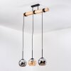 Koyoto Lampadario a sospensione, Lampada a sfera, Lampada a sospensione Écru, Nero, 3-Luci