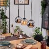 Koyoto Lampadario a sospensione, Lampada a sfera, Lampada a sospensione Écru, Nero, 3-Luci