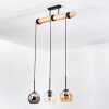 Koyoto Lampadario a sospensione, Lampada a sfera, Lampada a sospensione Écru, Nero, 3-Luci