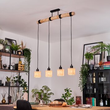 Cavaca Lampadario a sospensione, Lampada a sospensione Écru, Nero, 4-Luci