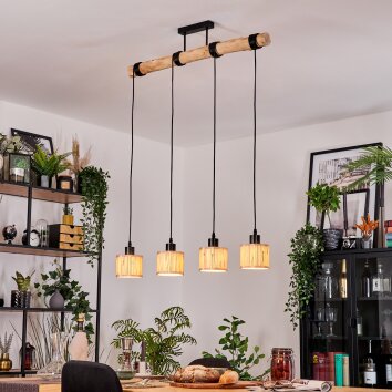 Bongal Lampadario a sospensione, Lampada a sospensione Écru, Nero, 4-Luci Bongal Lampadario a sospensione, Lampada a sospensione Écru, Nero, 4-Luci
