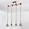 Koyoto Lampadario a sospensione, Lampada a sfera, Lampada a sospensione Écru, Nero, 4-Luci