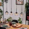 Koyoto Lampadario a sospensione, Lampada a sfera, Lampada a sospensione Écru, Nero, 4-Luci