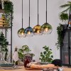 Koyoto Lampadario a sospensione, Lampada a sfera, Lampada a sospensione Écru, Nero, 4-Luci